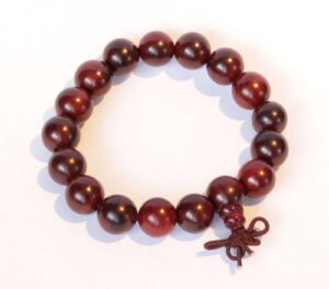 Red natural wood bead flower bracelet beads bracelet