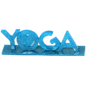 Yoga word on a base, Yoga letters finished resin epoxy